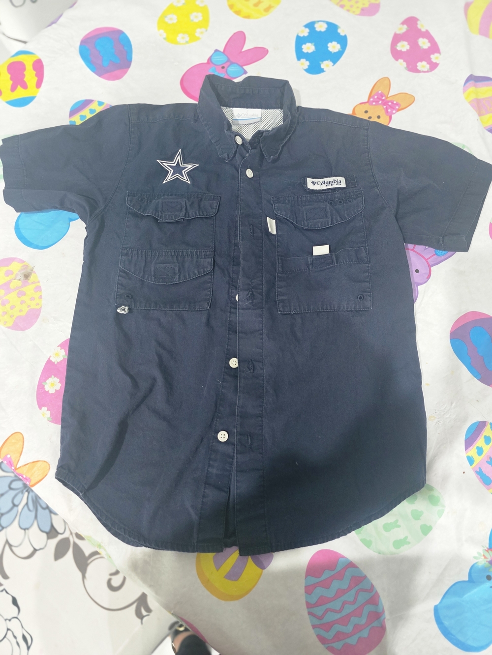 Columbia Boys' Short Sleeve Navy Utility Shirt
